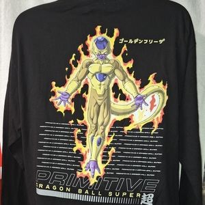 Primitive Dragon Ball Super: Golden Frieza Long sleeve Black Shirt, Extra Large